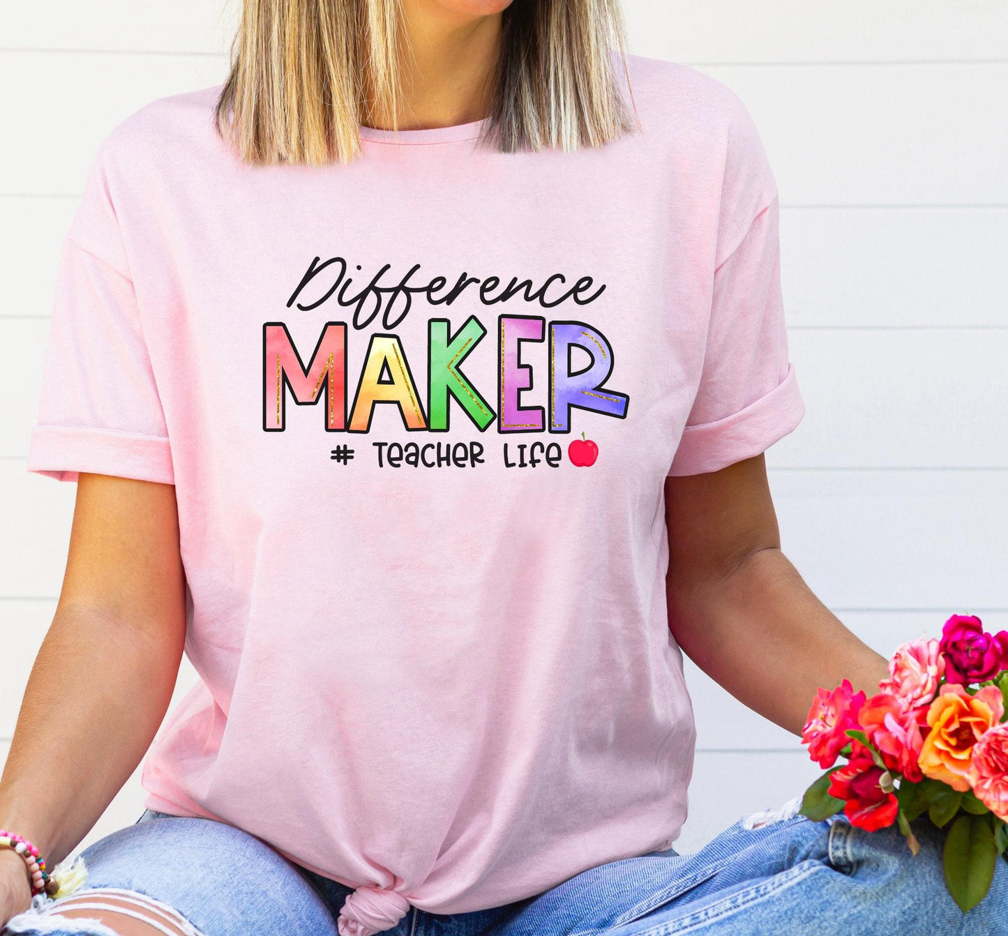 Difference Maker Teacher Life Graphic T-Shirt