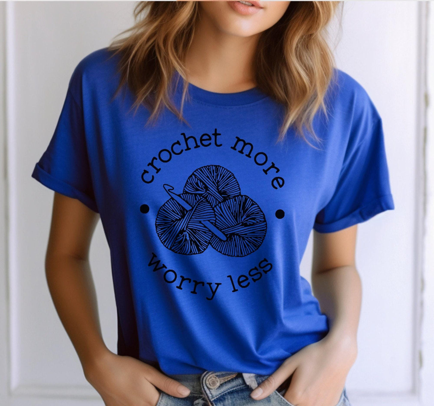 Crochet More Worry Less Graphic T-Shirt