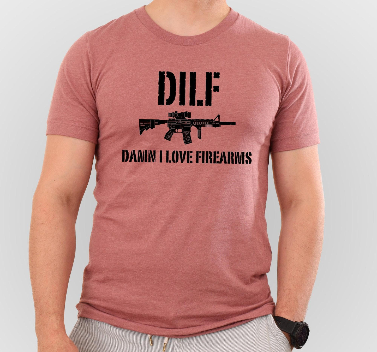 DILF Damn I Love Firearms Graphic T-Shirt