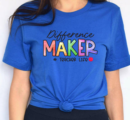 Difference Maker Teacher Life Graphic T-Shirt