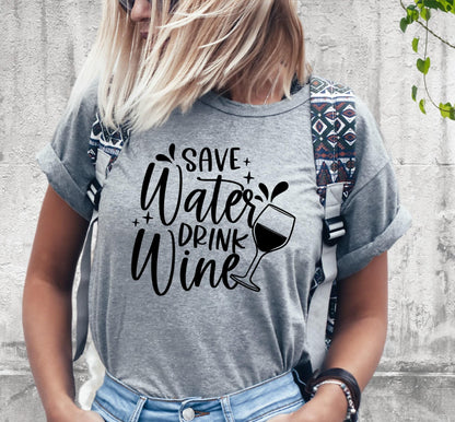 Save Water Drink Wine Women's Graphic T-Shirt