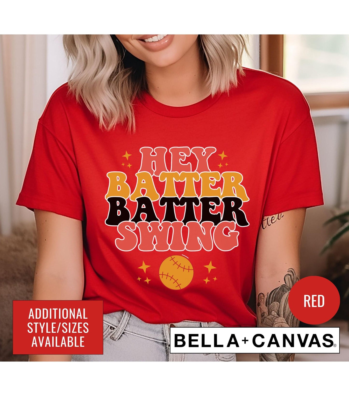 Hey Batter Batter Swing Softball Women's Graphic T-Shirt