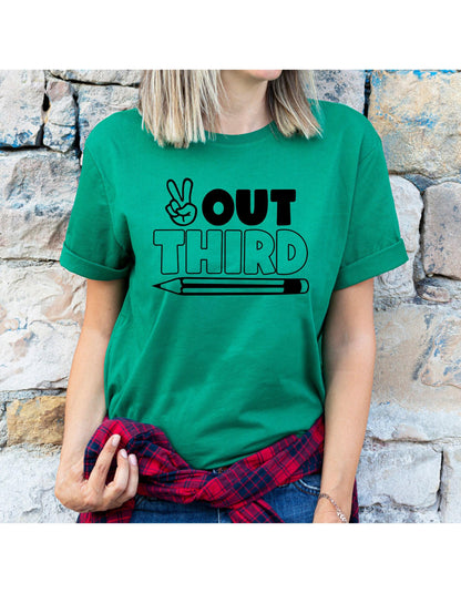 Peace Out 3rd Grade Graphic T-Shirt