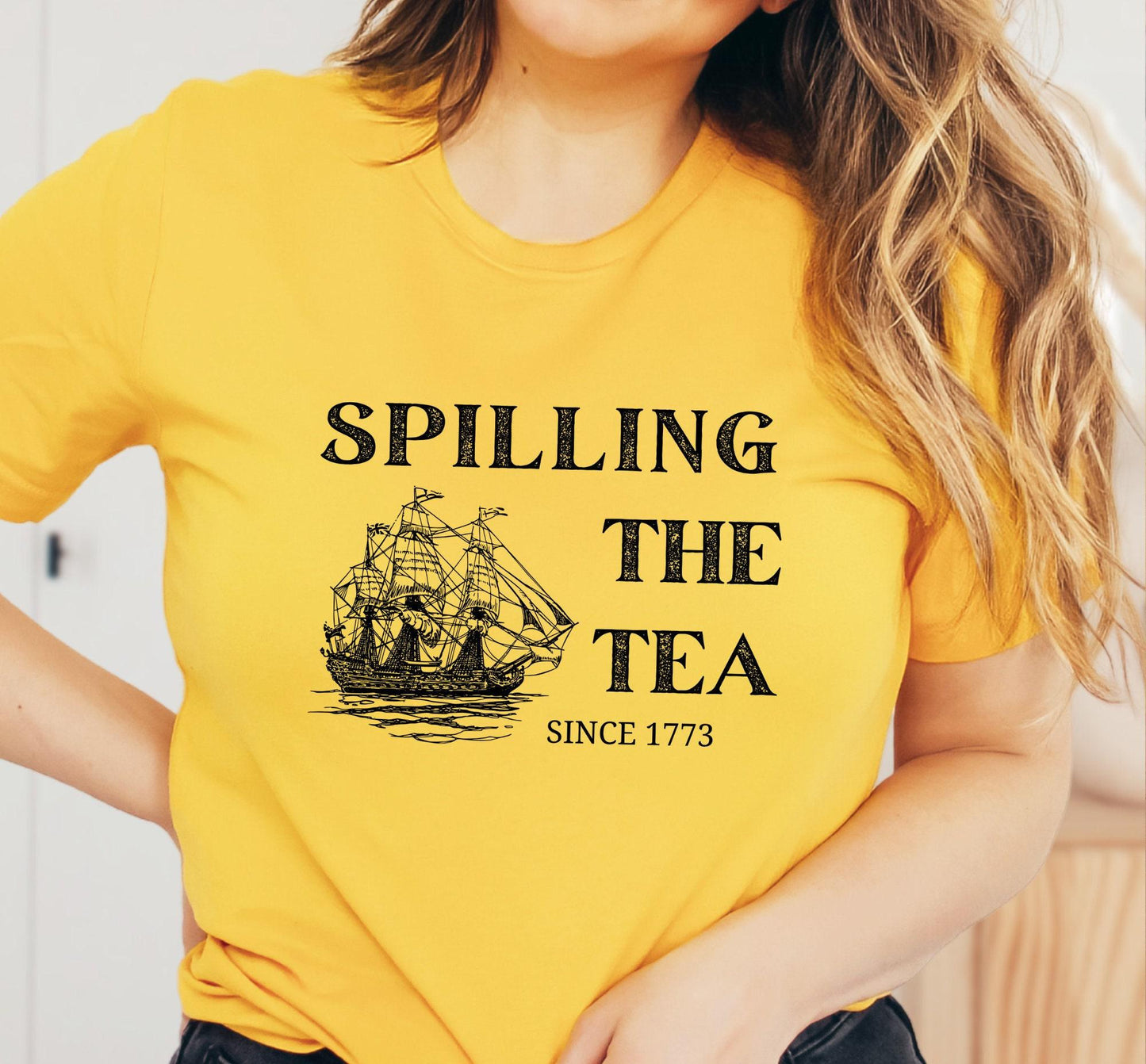 Spilling The Tea Since 1773 Ship Graphic T-Shirt