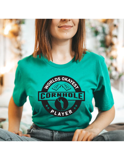 World's Okayest Cornhole Player Graphic T-Shirt