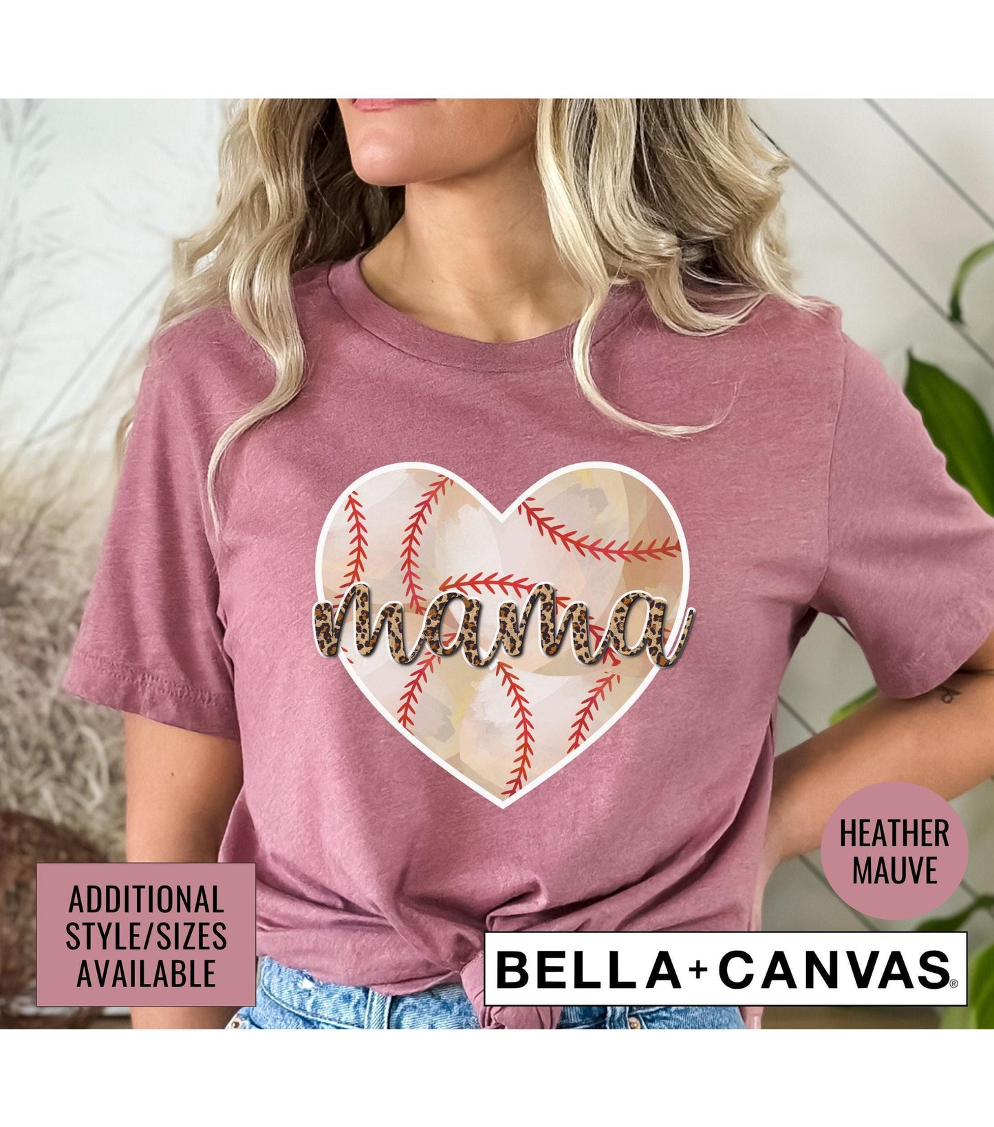 Baseball Heart Mama Women's Graphic T-Shirt