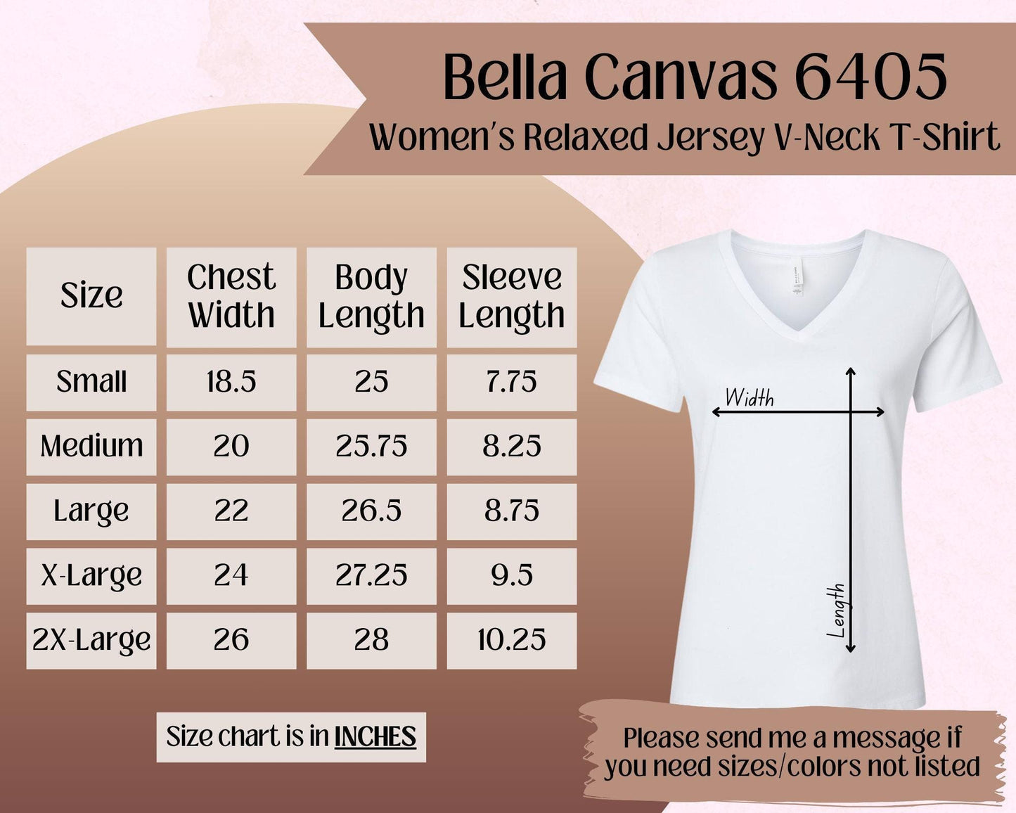 a women&#39;s v - neck t - shirt size guide