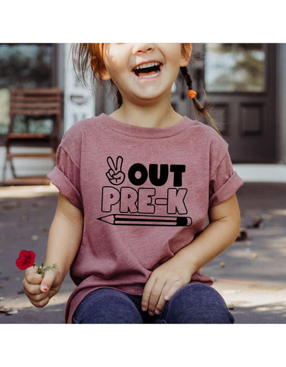 Peace Out Pre-K Grade Graphic T-Shirt