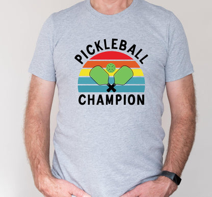 Pickle Ball Champion Retro Graphic T-Shirt