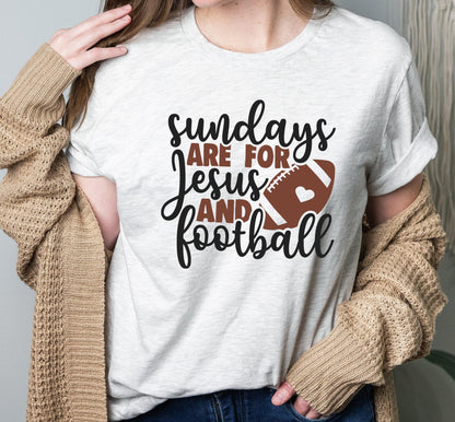 Sundays Are For Jesus And Football Graphic T-Shirt