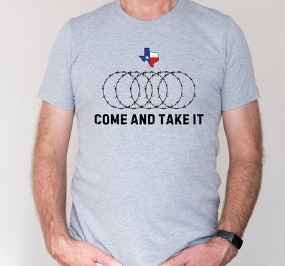 Texas Come And Take It Barbed Wire Political Graphic T-Shirt