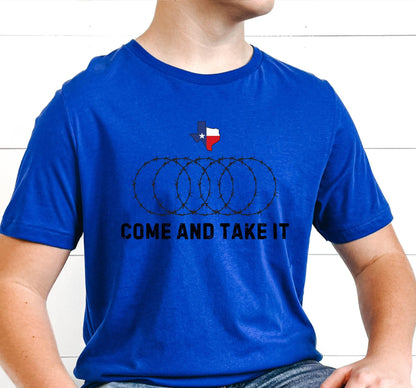 Texas Come And Take It Barbed Wire Political Graphic T-Shirt