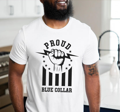 Proud Blue Collar Men's Graphic T-Shirt