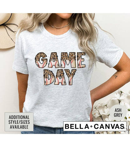 Game Day Leopard Print Baseball Mom Women's Graphic T-Shirt