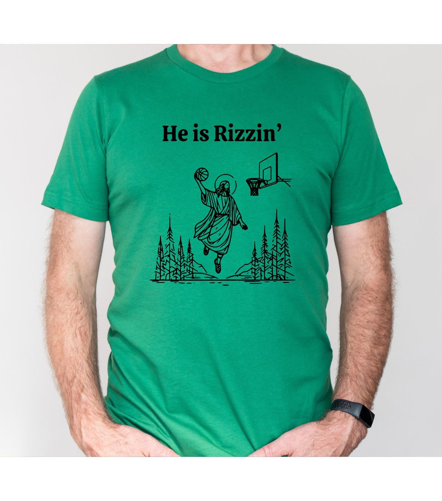 He Is Rizzin' Easter Graphic T-Shirt