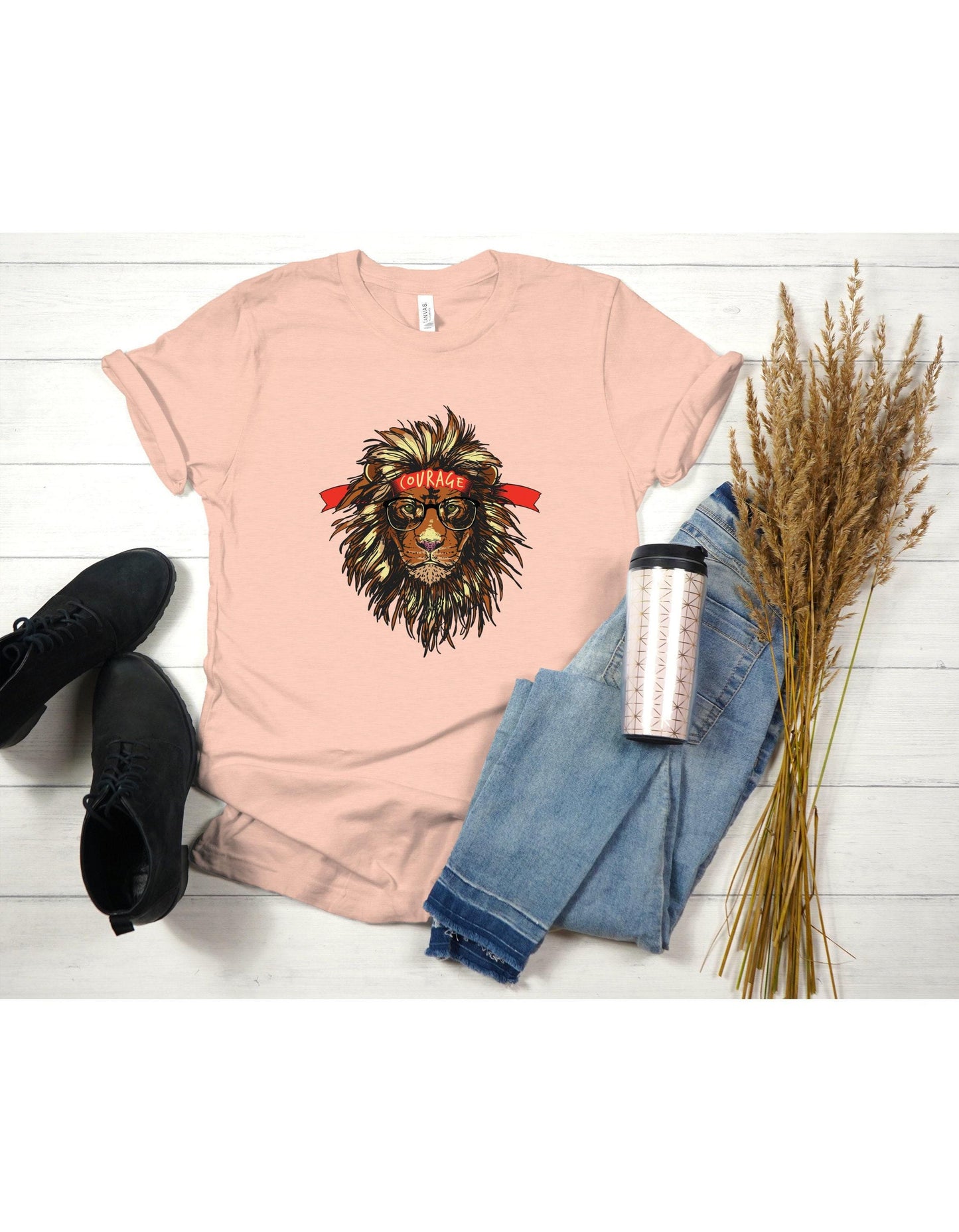 Courage Lion Graphic T-Shirt