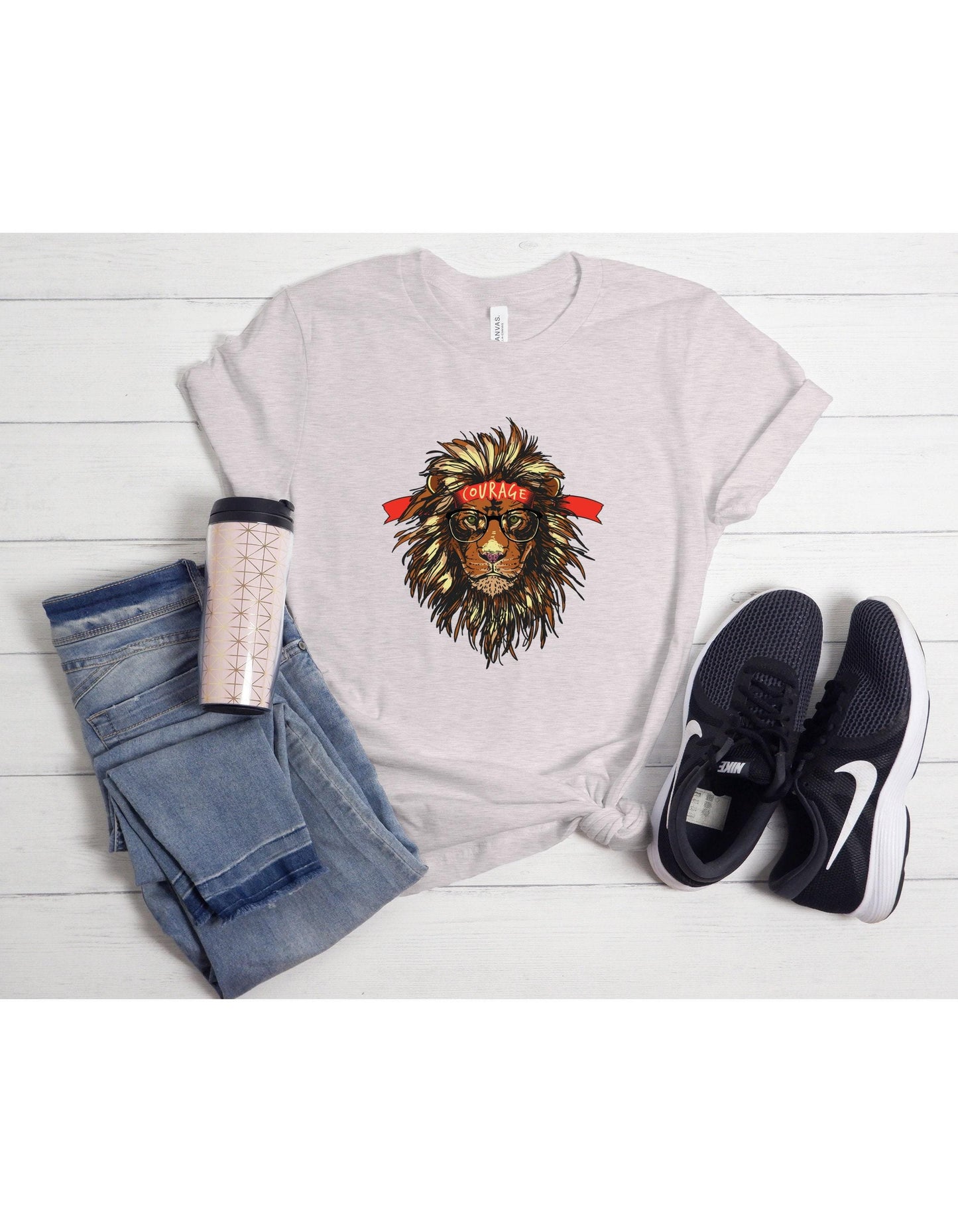 Courage Lion Graphic T-Shirt