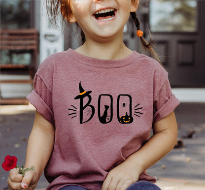 Boo Cute Kids Halloween Graphic T-Shirt