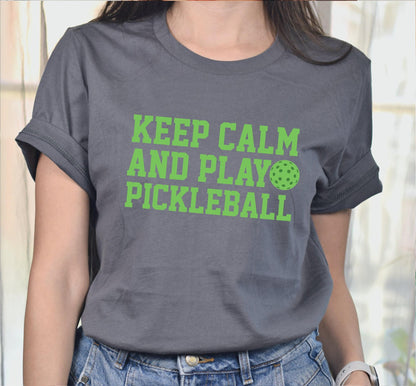 Keep Calm And Play Pickleball Graphic T-Shirt