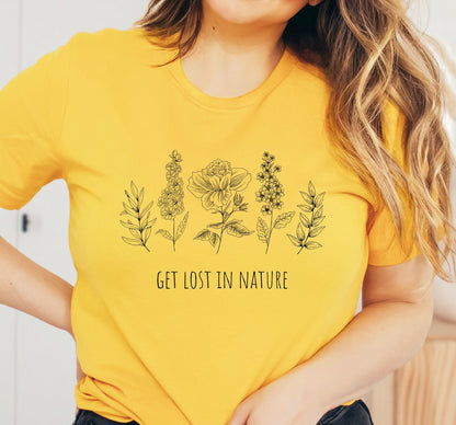 Get Lost In Nature Wildflower Women's Graphic T-Shirt