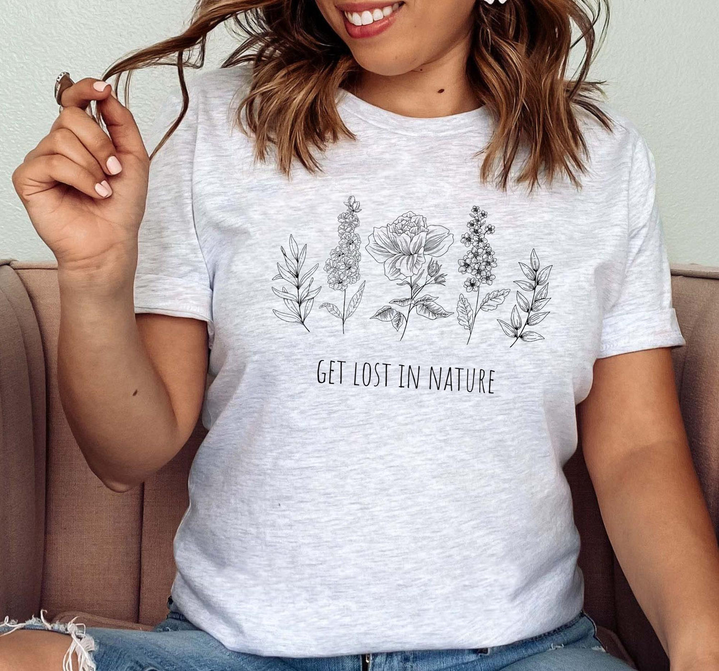 Get Lost In Nature Wildflower Women's Graphic T-Shirt