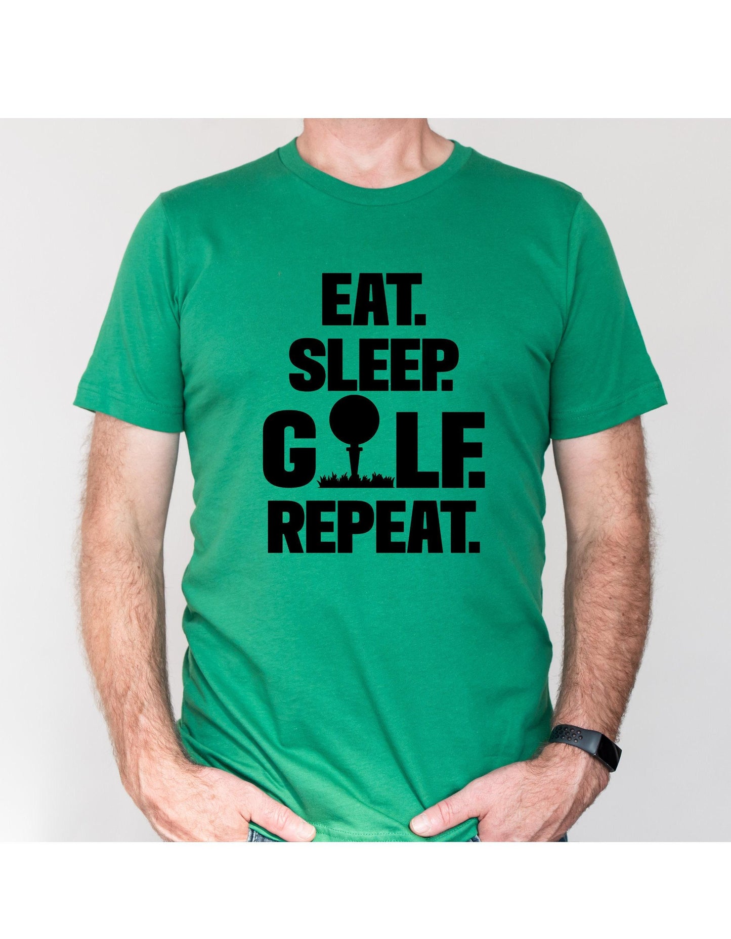 Eat Sleep Golf Repeat Golf Ball Graphic T-Shirt