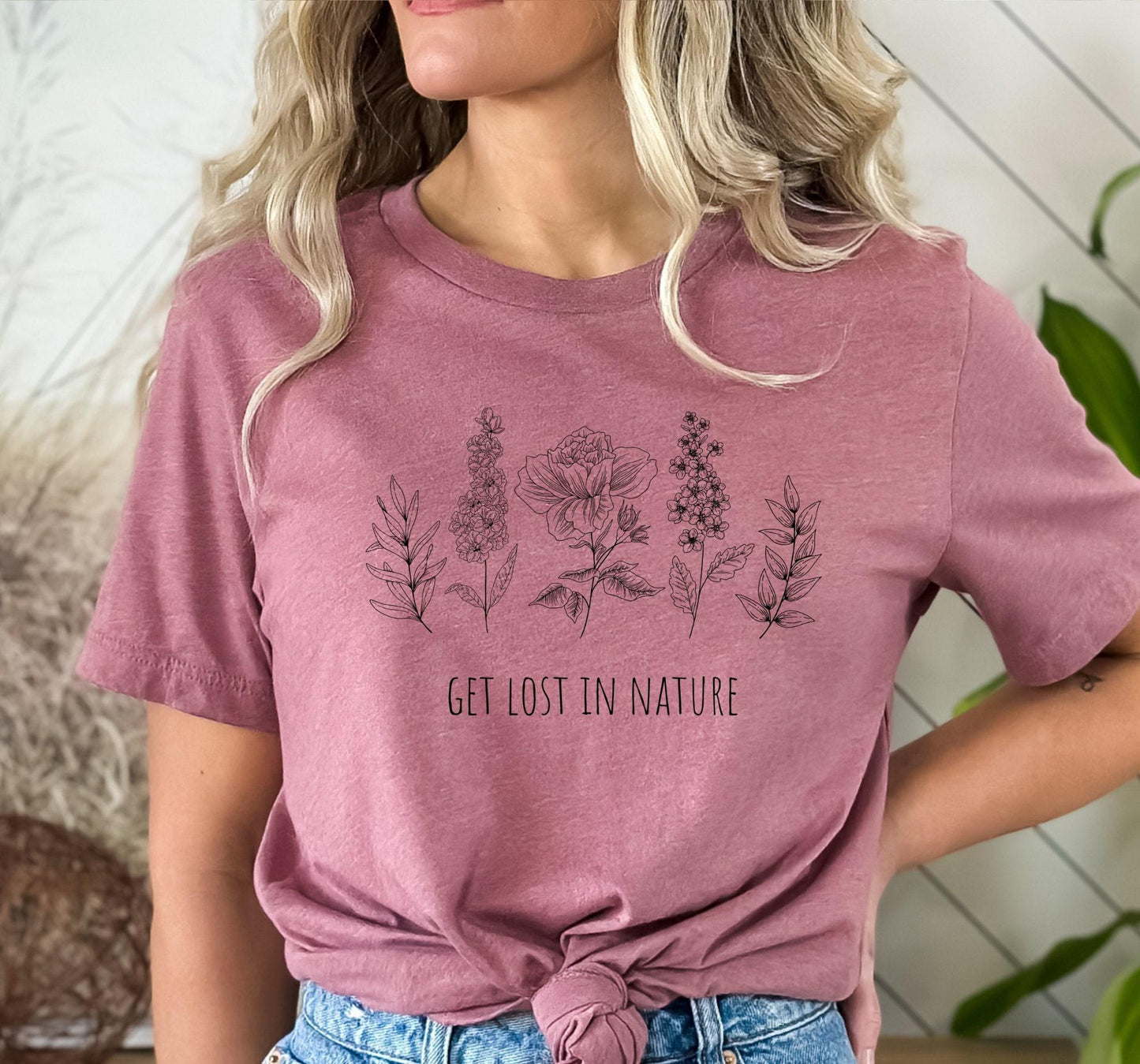 Get Lost In Nature Wildflower Women's Graphic T-Shirt