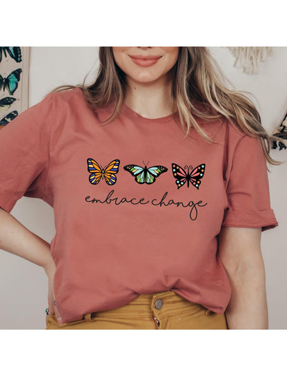 Embrace Change Butterfly Womens Graphic T-Shirt