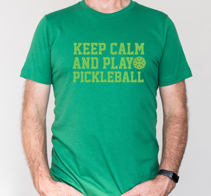 Keep Calm And Play Pickleball Graphic T-Shirt