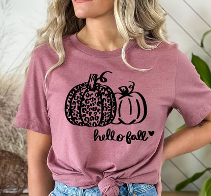 Hello Fall Pumpkin Graphic T-Shirt