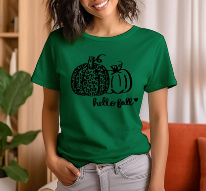 Hello Fall Pumpkin Graphic T-Shirt