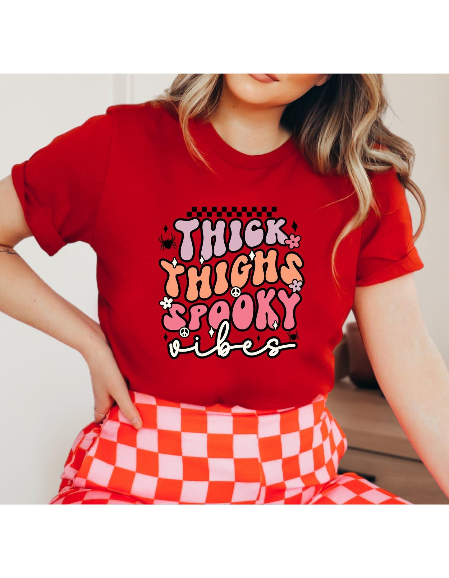 Thick Thighs Spooky Vibes Graphic T-Shirt