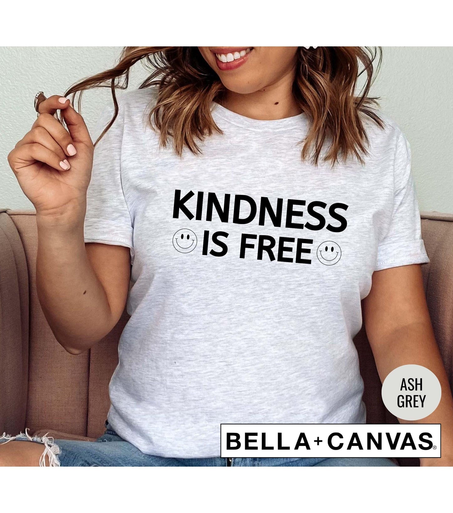 Kindness Is Free Smiley Face Graphic T-Shirt